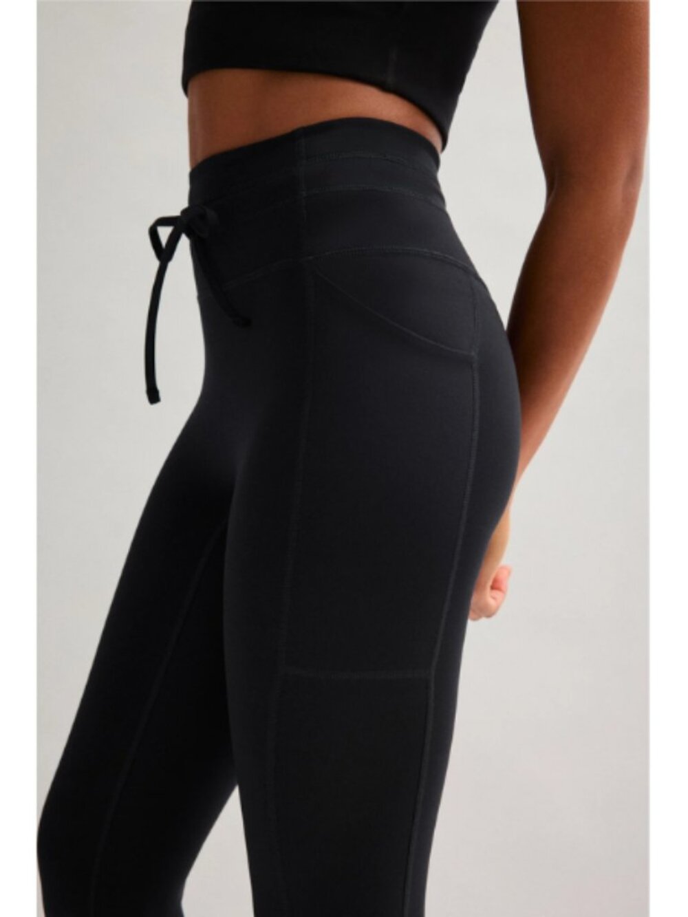 Girlfriend Collective Drawstring Pocket Legging Black 23.75" Size Large